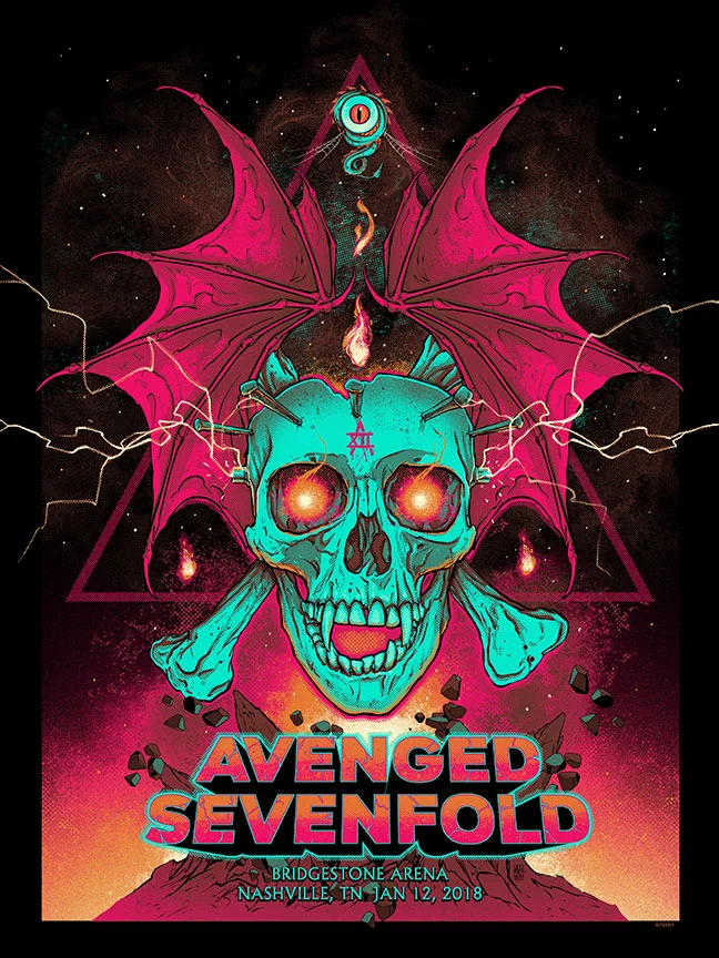 Avenged Sevenfold Nashville Dusk, by Vance Kelly, 2018