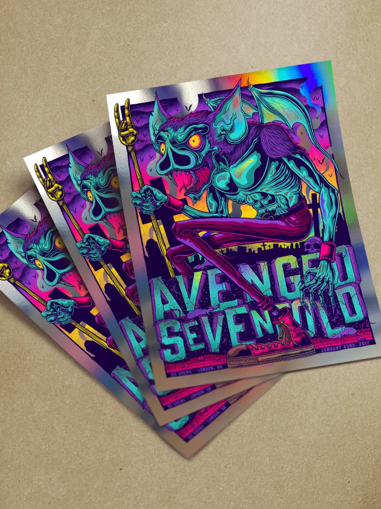 Avenged Sevenfold London N2 Foil, by Jim Mazza, 2017 thumbnail 3