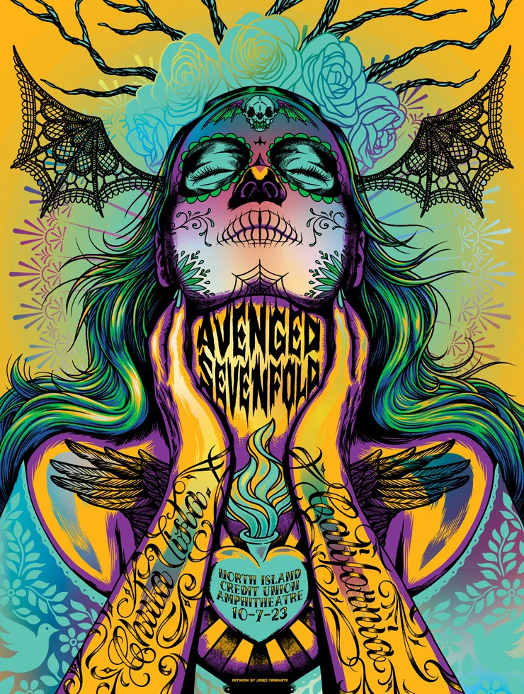 Avenged Sevenfold Chula Vista Variant Rainbow Foil AP, by Jared Yamahata