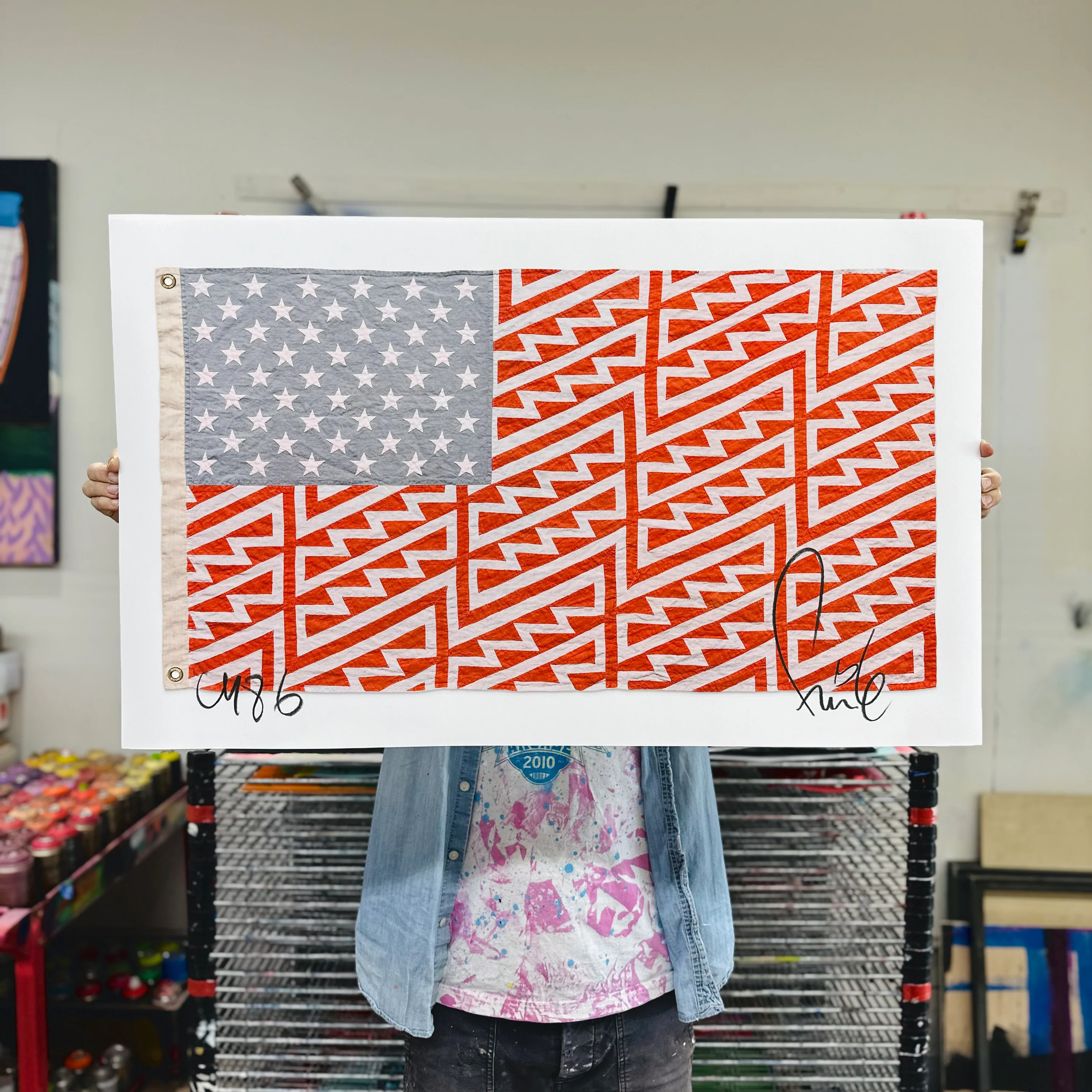 Star Spangled Shadows Linen, by Faile thumbnail 2