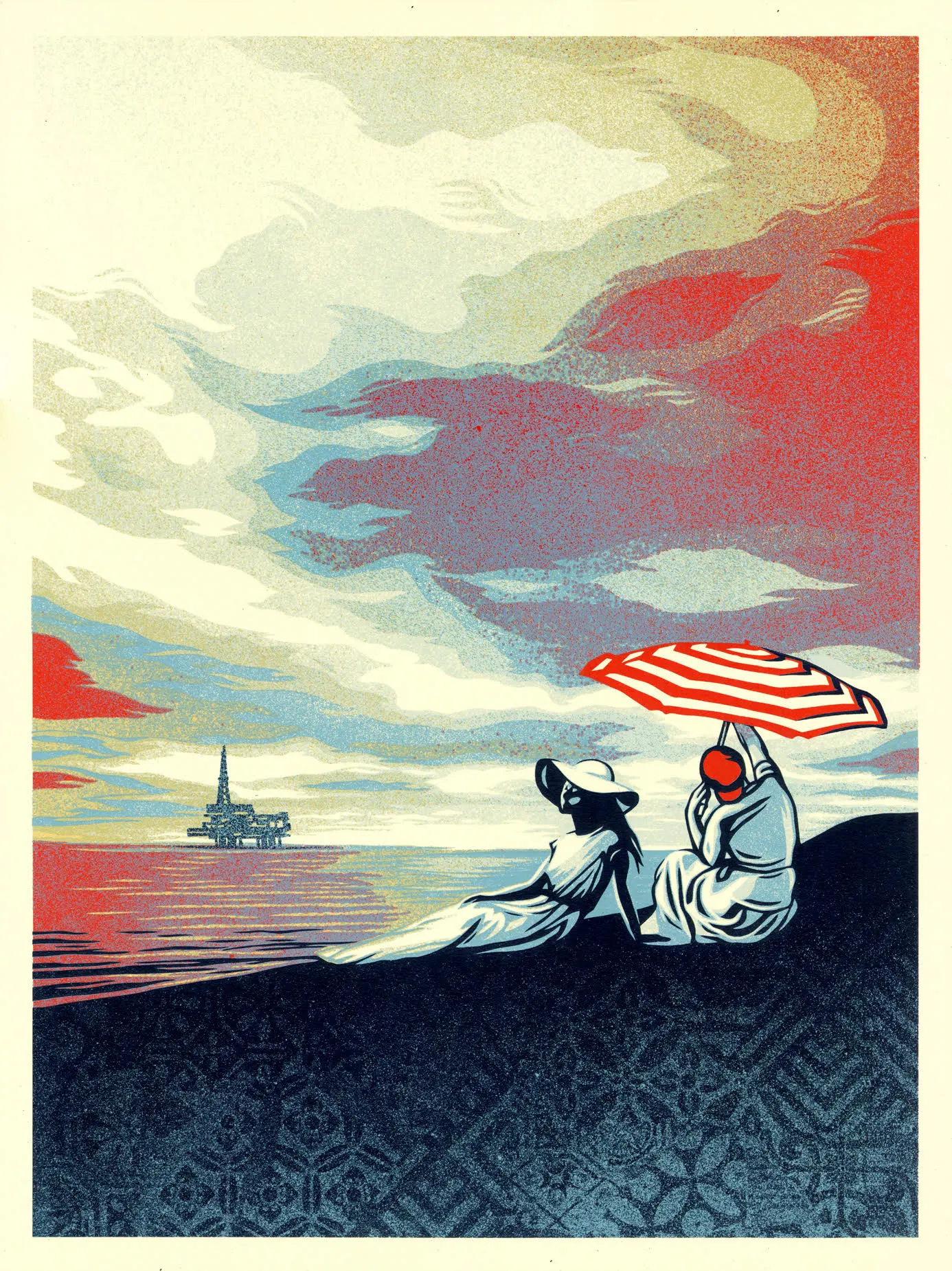 Bliss At The Cliff's Edge, by Shepard Fairey, 2024