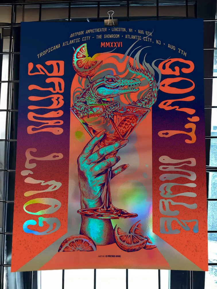 Gov'T Mule Atlantic City Variant AP Rainbow Foil, by Munk One thumbnail 2