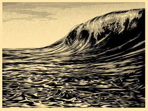 Dark Wave – Cream, by Shepard Fairey, 2010