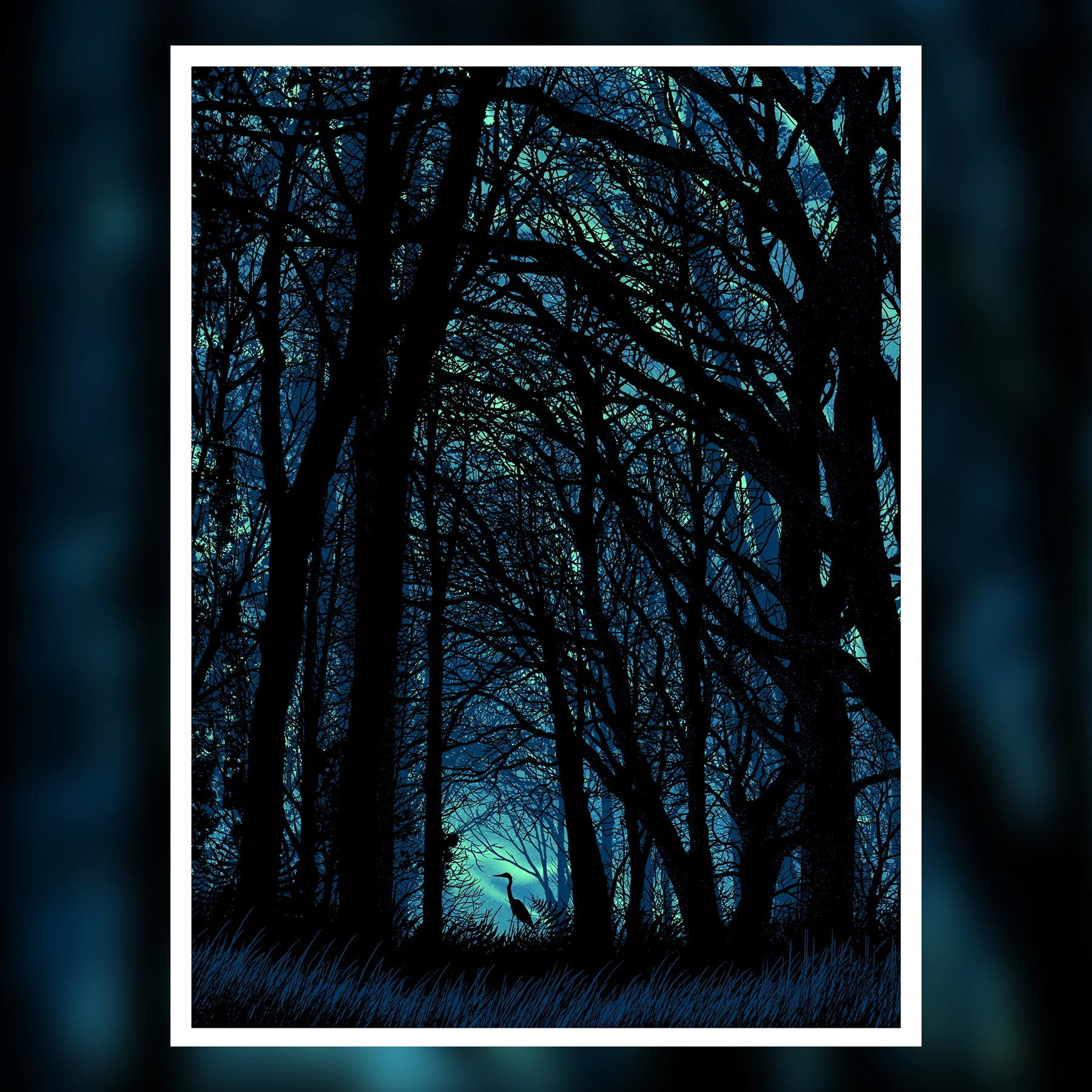 Heron in the Woods - Aurora Edition, by Dan McCarthy thumbnail 2
