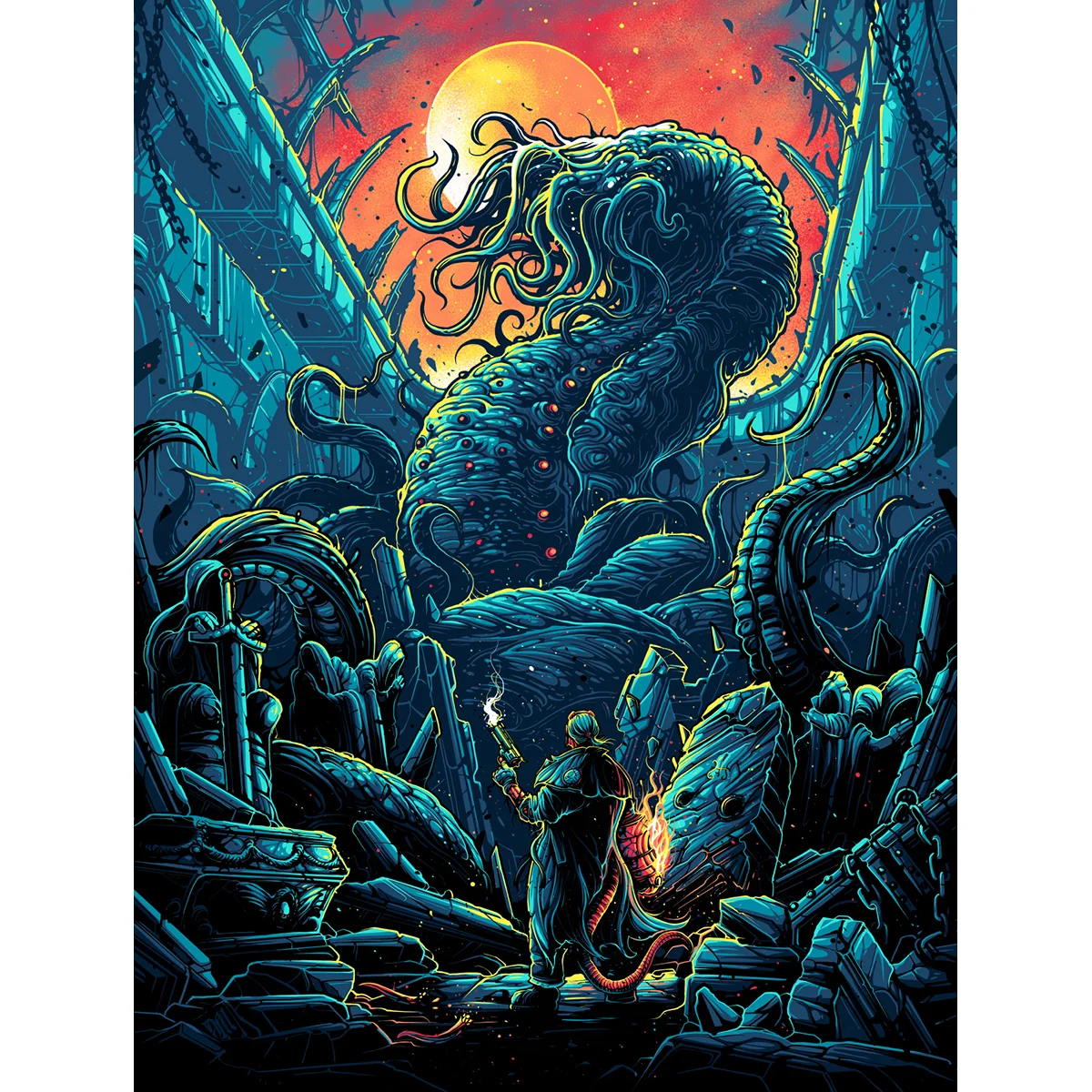 In the Absence of Light, Darkness Prevails - Regular, by Dan Mumford