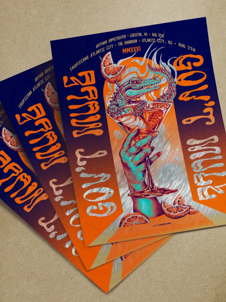 Gov'T Mule Atlantic City Orange AP Moon Lava Foil, by Munk One thumbnail 2