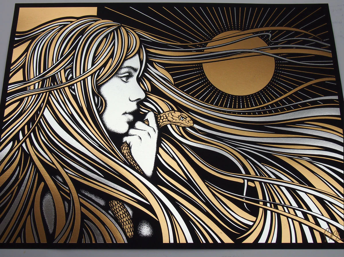 My God Is The Sun - gold foil to 100, by Todd Slater