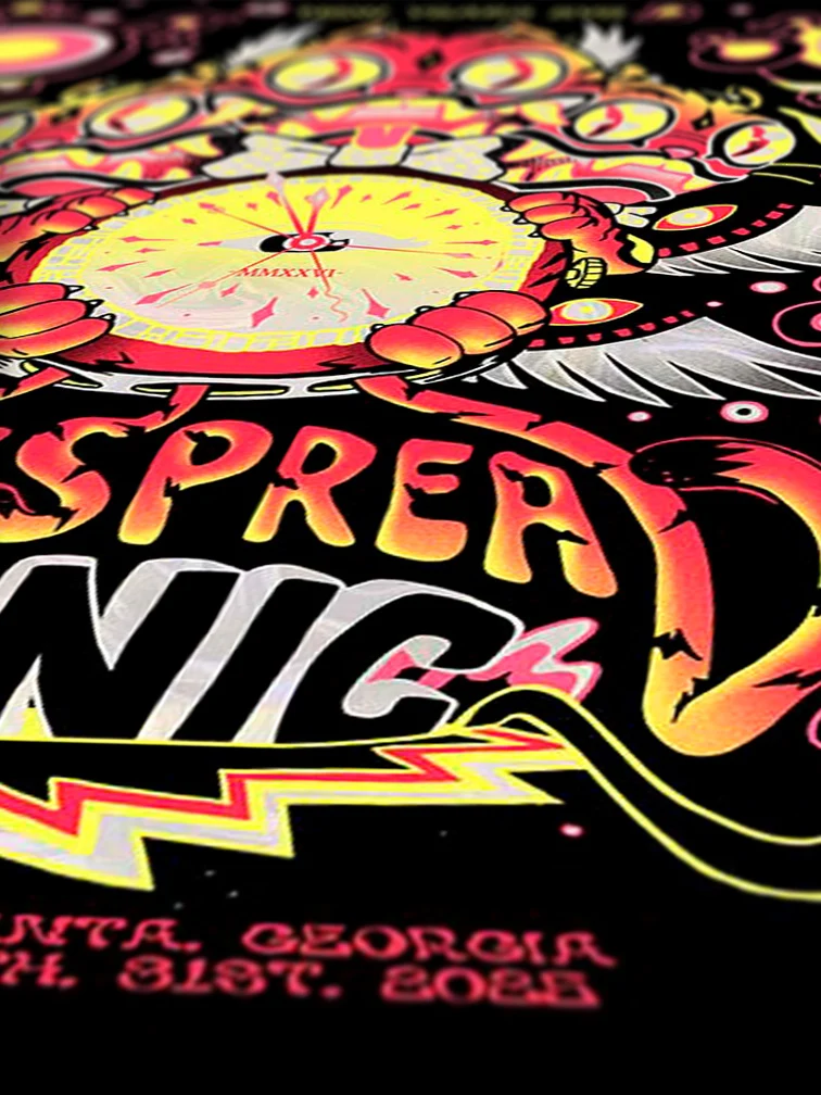 Widespread Panic Nye Atlanta White Swirl Foil Variant AP, by Munk One thumbnail 3