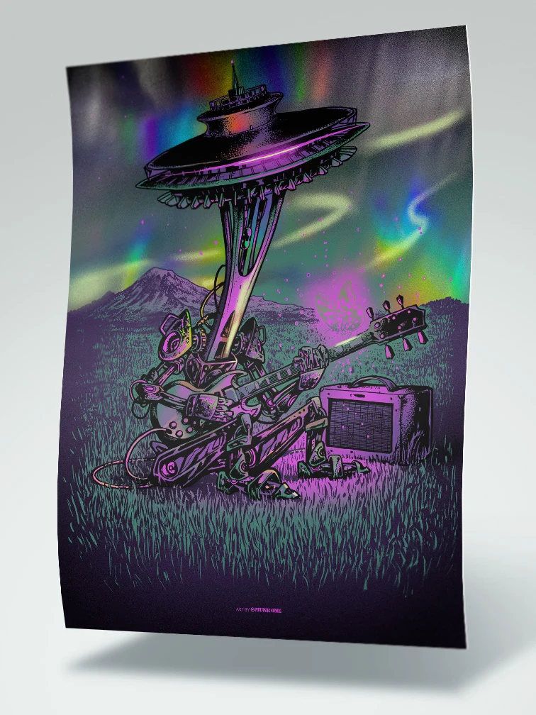 Seattle Robot Rainbow Foil | Art, by Munk One thumbnail 3