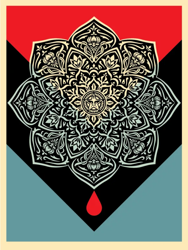 Blood & Oil Mandala (blood Drop), by Shepard Fairey, 2017