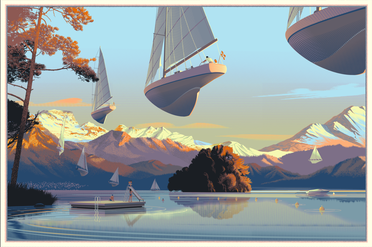 Annecy Landscape (Variant) - Epreuve D'Artiste / Artist Proof, by Laurent Durieux