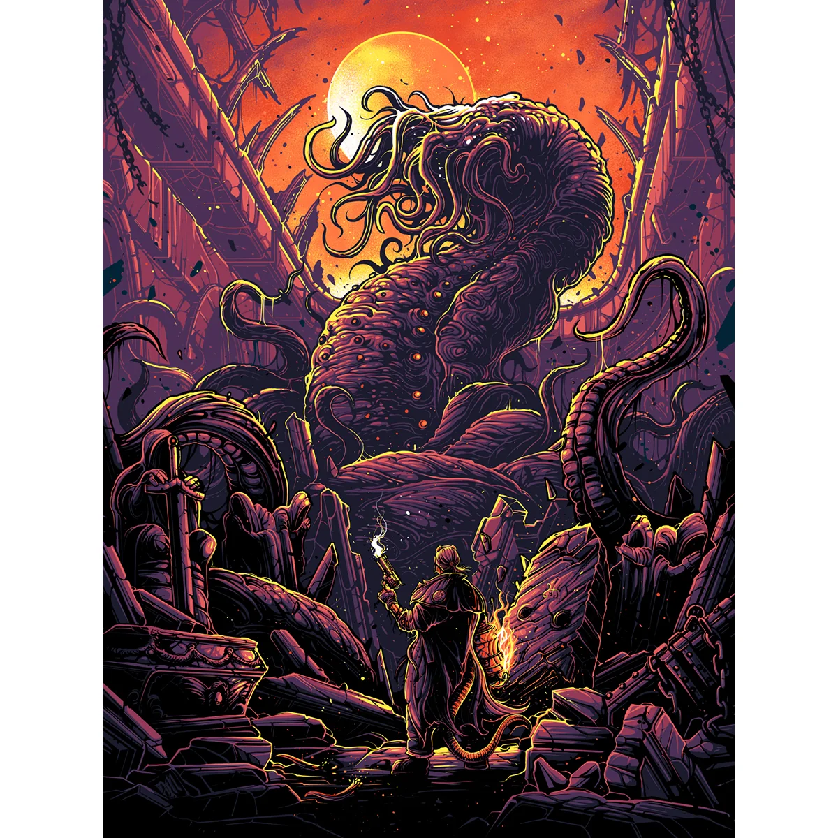 In the Absence of Light, Darkness Prevails - Metallic dust, by Dan Mumford