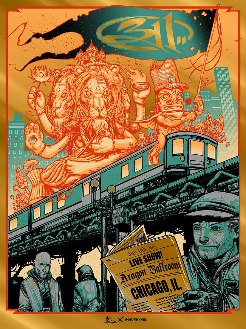 311 Chicago '15 Gold Foil, by Munk One x N8 Van Dyke