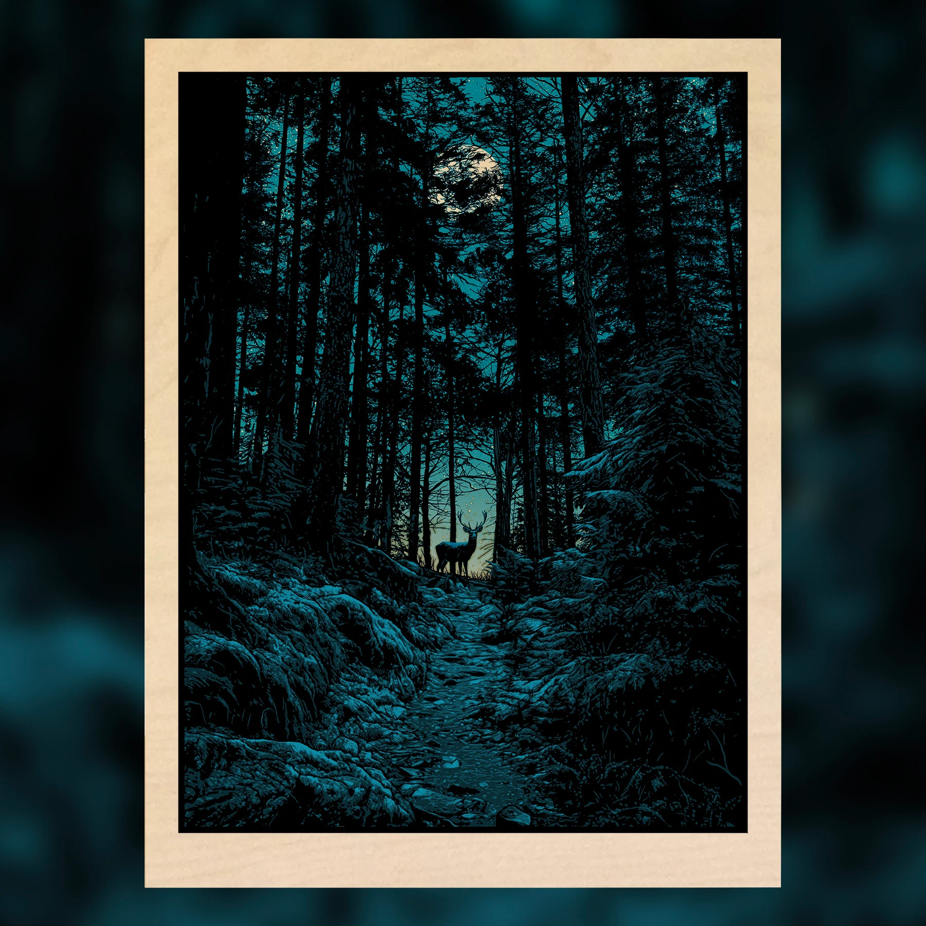 Buck Moon - Wood Panel, by Dan McCarthy thumbnail 3