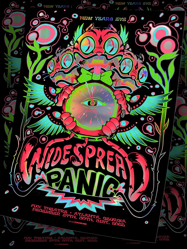 Widespread Panic Nye Atlanta Rainbow Foil AP, by Munk One thumbnail 2