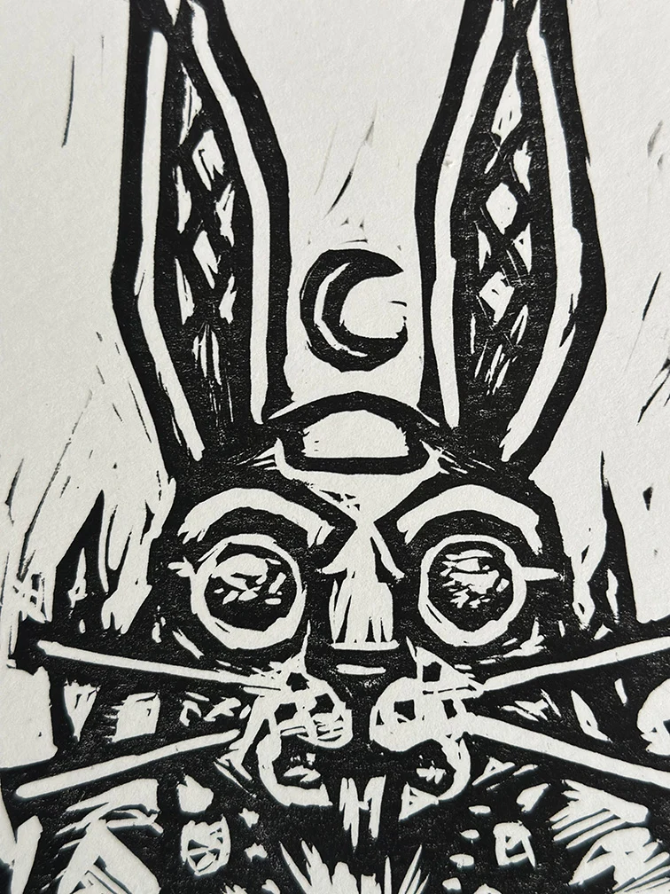 Conejo #01 Lino Cut, by Munk One thumbnail 3