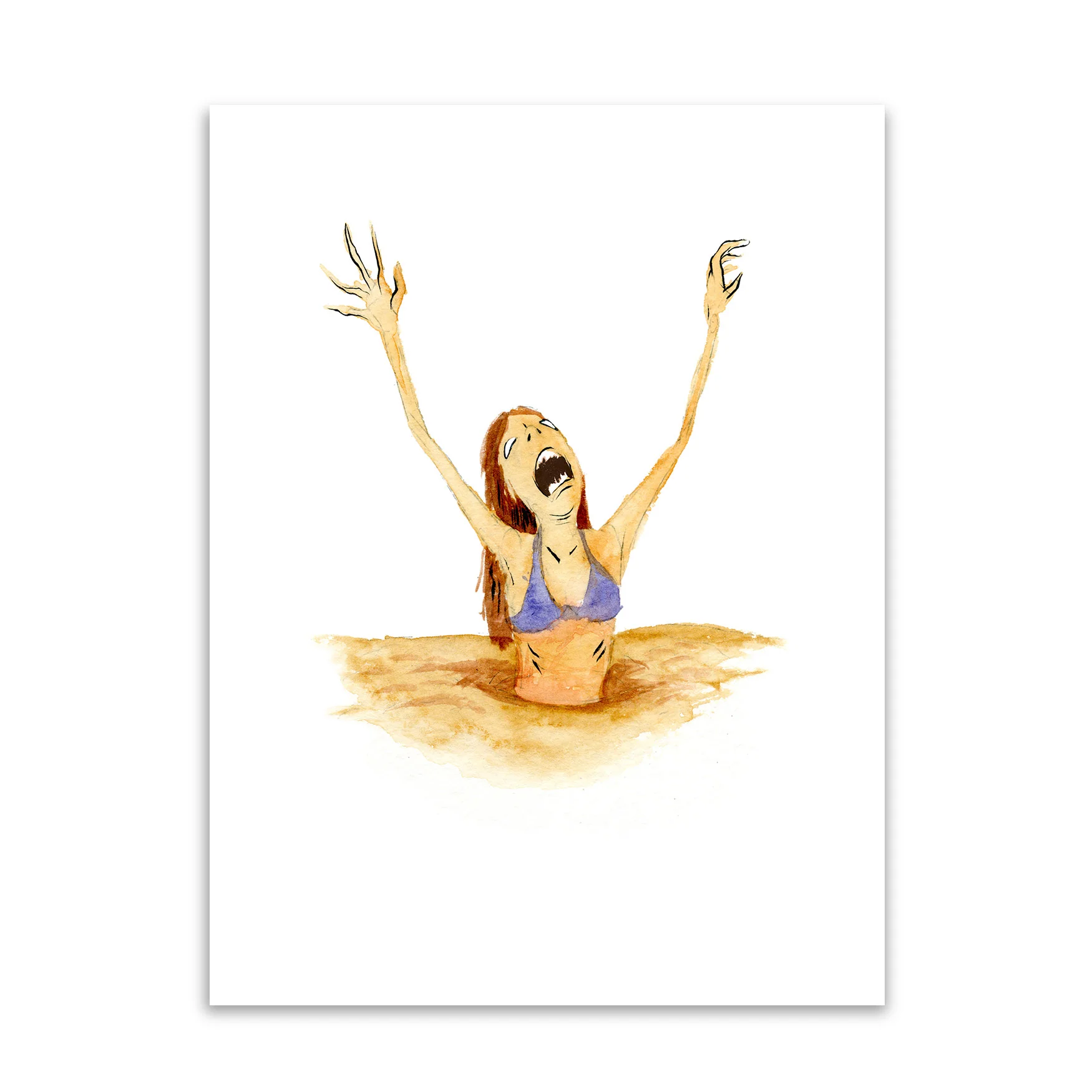 Victim (Blood Beach) Original Art, by Alex Pardee thumbnail 2