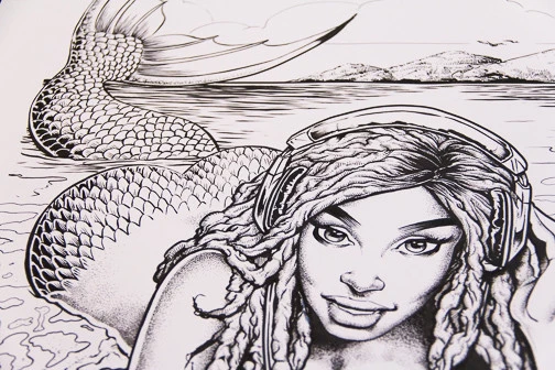 Mermaid Beach Girl Inks, by Munk One thumbnail 2