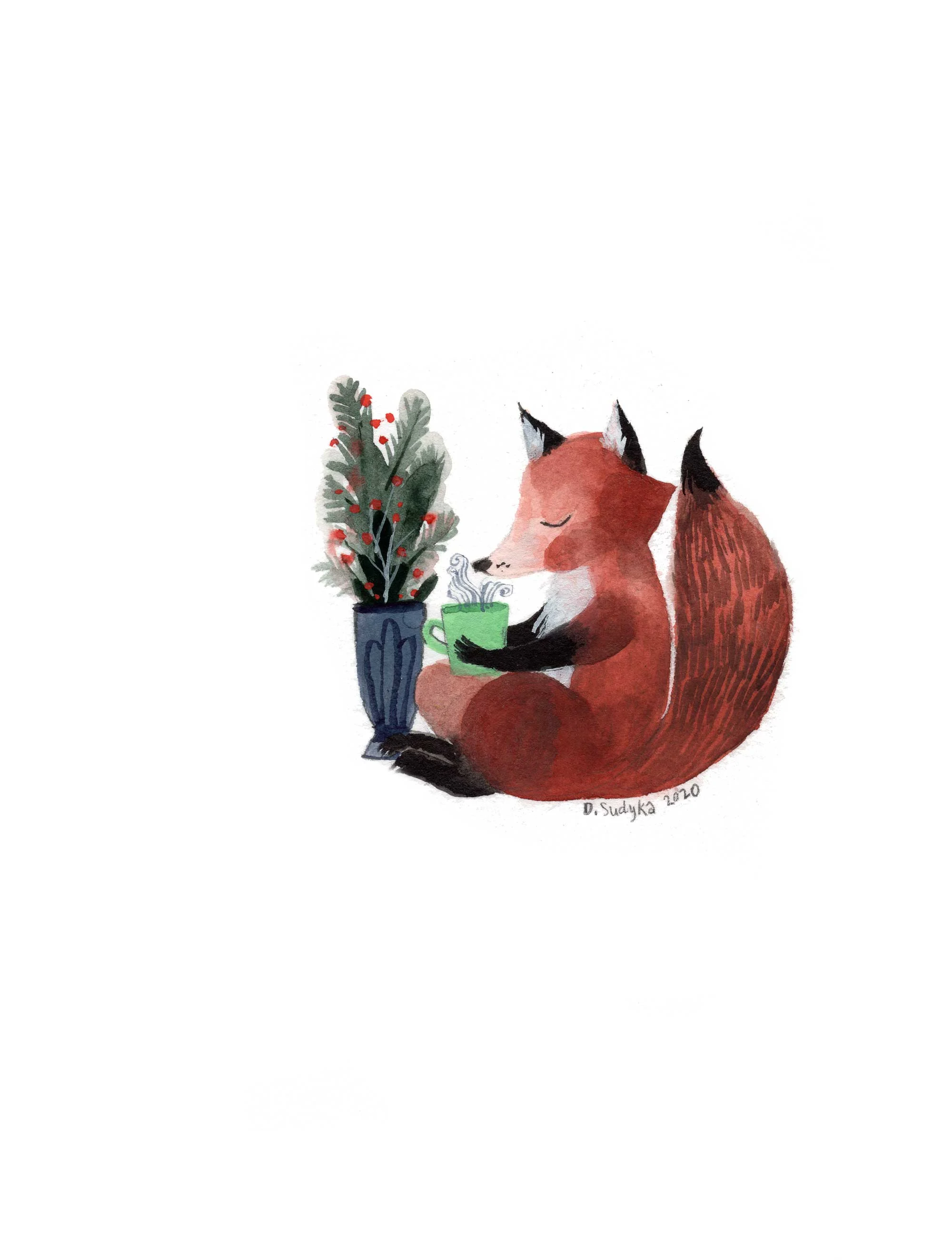 Fox with Tea, by Diana Sudyka thumbnail 2