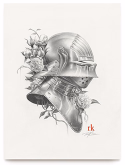 Sallet III Original Graphite Art, by Rory Kurtz