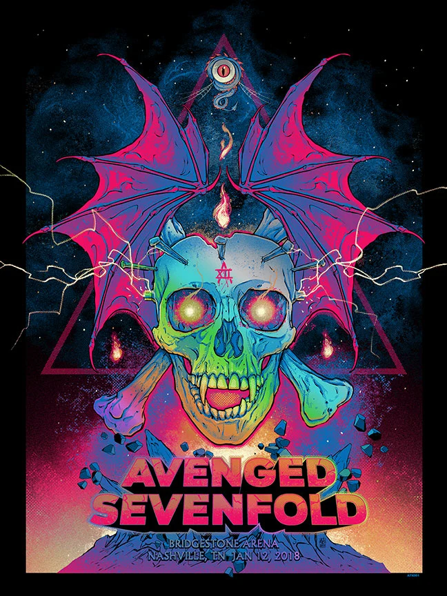 Avenged Sevenfold Nashville Rainbow Foil, by Vance Kelly, 2018