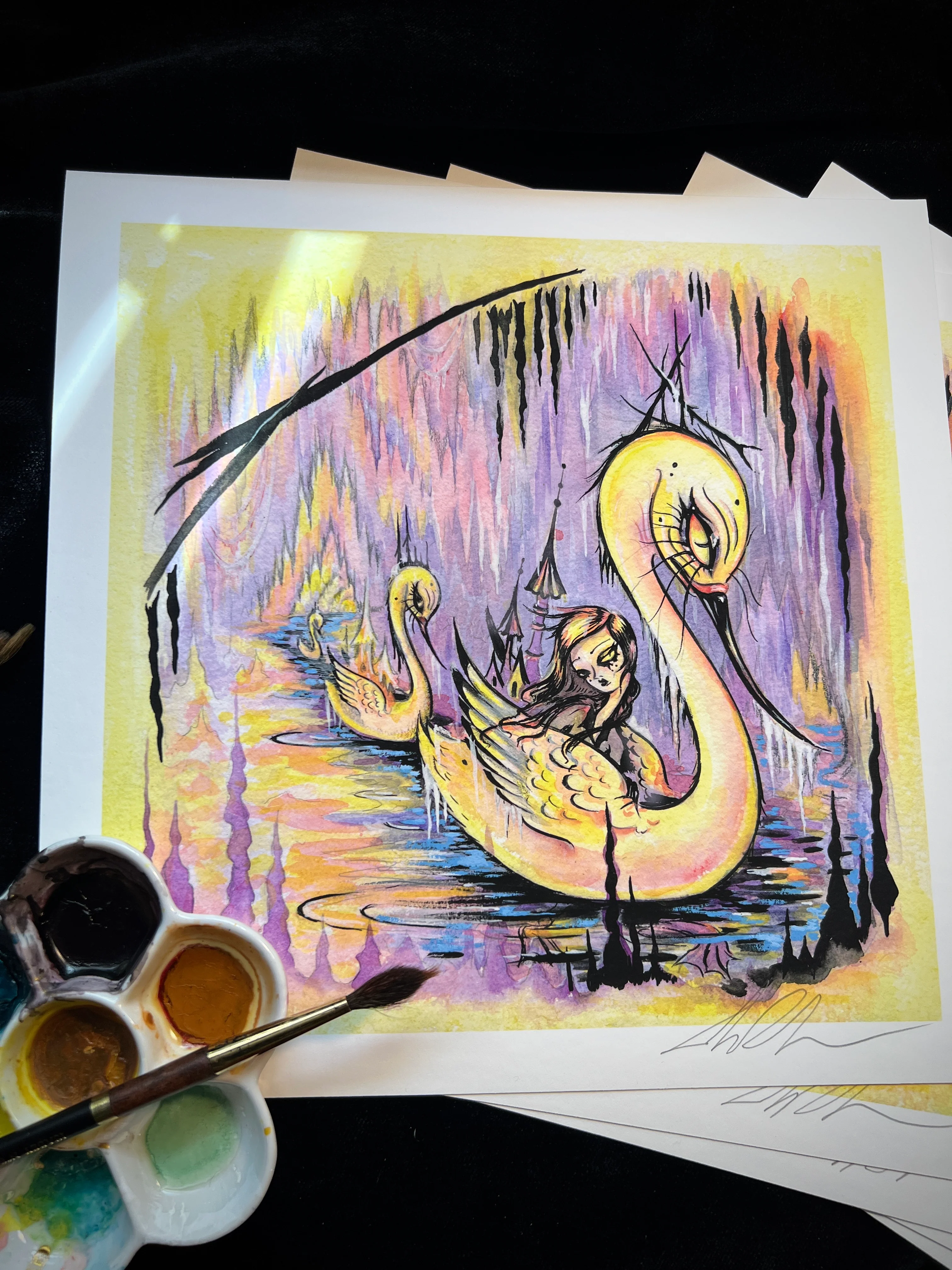 The Refuge of Dreaming Swans, by Camille Rose Garcia