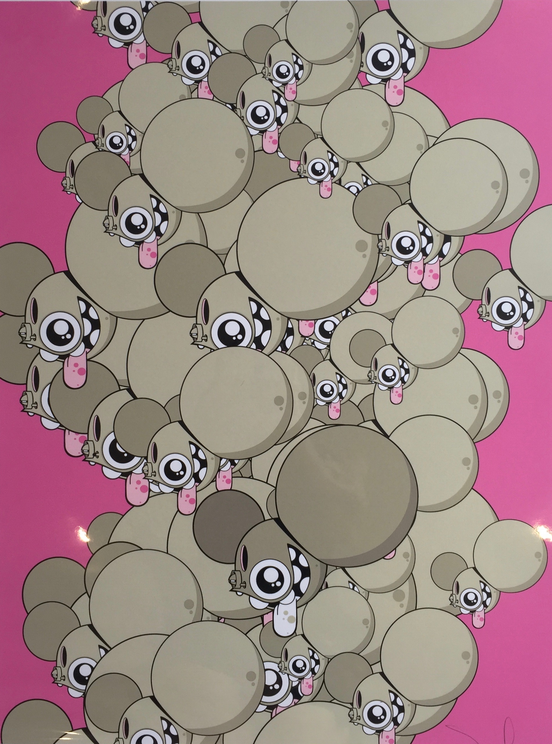 Heads (pink), by Dalek, 2008
