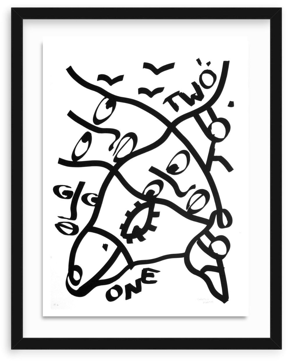 Three (Lithograph), by Shantell Martin, 2015