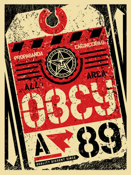 Luggage Tag, by Shepard Fairey, 2002