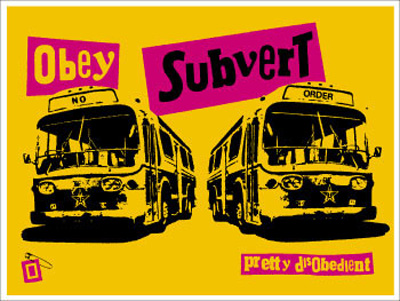 Obey Pistols Subvert, by Shepard Fairey, 2001