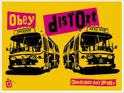 Obey Pistols Distort, by Shepard Fairey, 2001