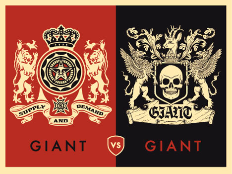 Giant Vs Giant, by Shepard Fairey, Mike Giant, 2004
