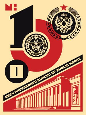 Bureau Of Public Works, by Shepard Fairey, 2004