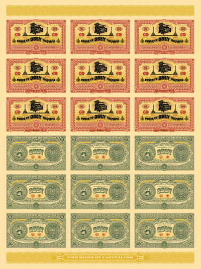 2 Sides Of Capitalism Offset, by Shepard Fairey, 2007