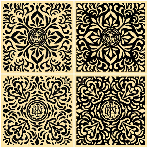 Japanese Fabric Pattern Set Blk, by Shepard Fairey, 2009