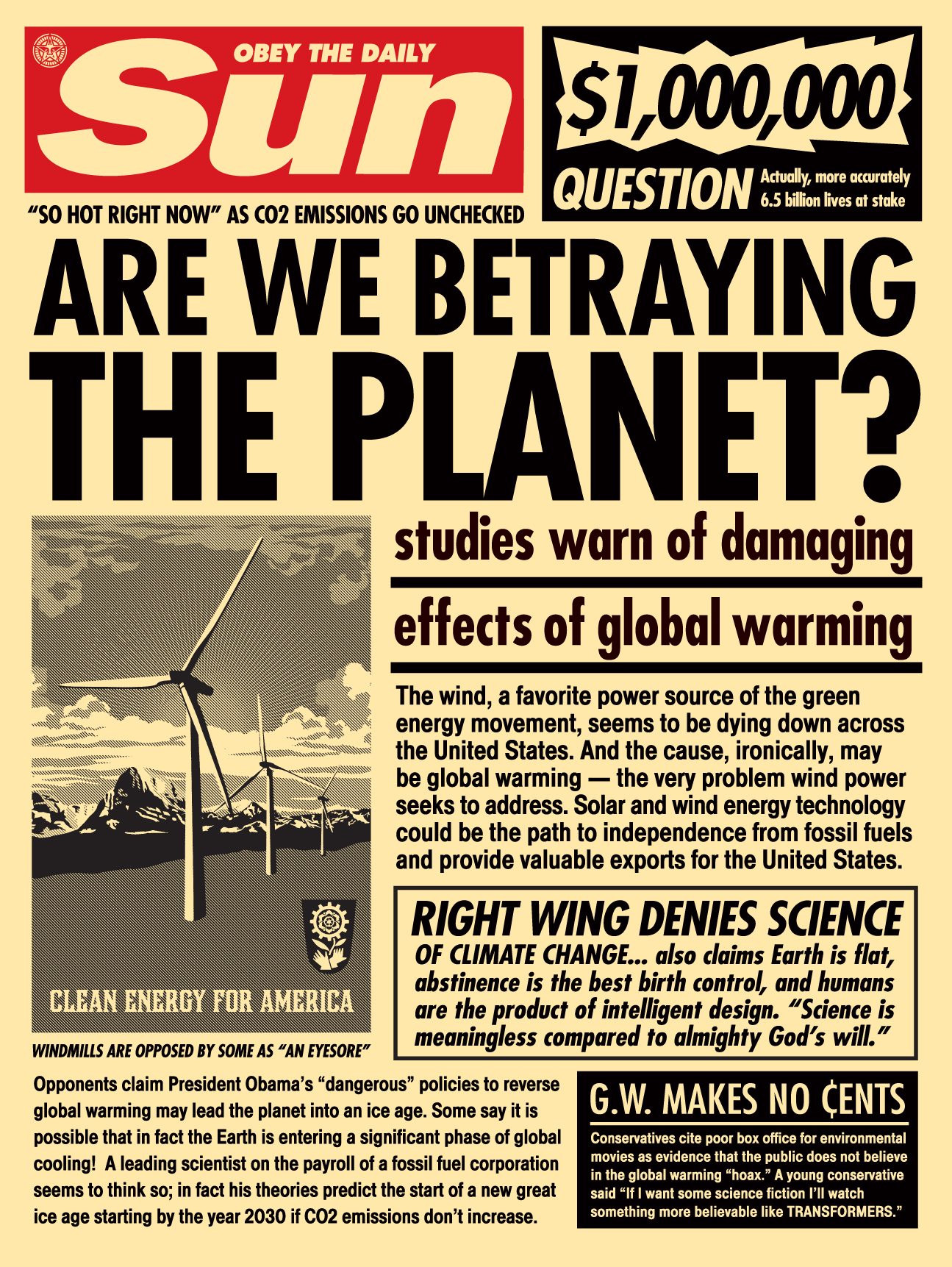 Sun Paper Print, by Shepard Fairey, 2009