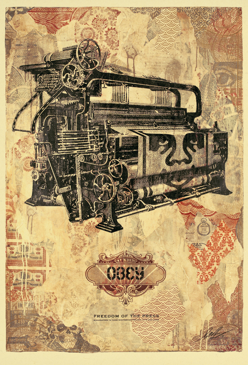 Freedom Of The Press, by Shepard Fairey, 2010