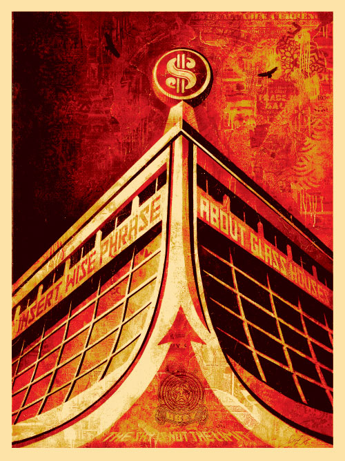 Glass Houses Canvas Print, by Shepard Fairey, 2010