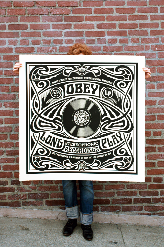Nouveau Large Format Album Screen Print, by Shepard Fairey, 2011