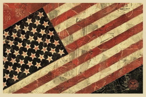 Flag 1 Offset, by Shepard Fairey, 2011