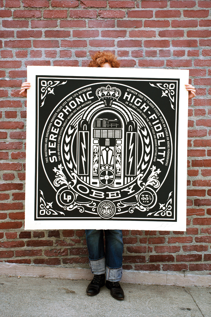 Jukebox Large Format Album Screen Print, by Shepard Fairey, 2011
