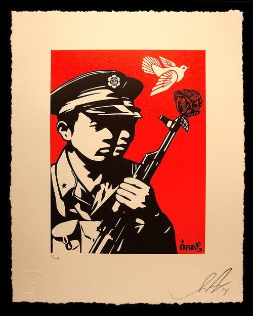 Chinese Soldiers Letterpress, by Shepard Fairey, 2014