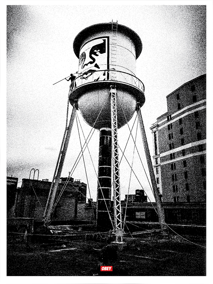 Covert To Overt: Icon Water Tower Silver Edition, by Shepard Fairey, 2015