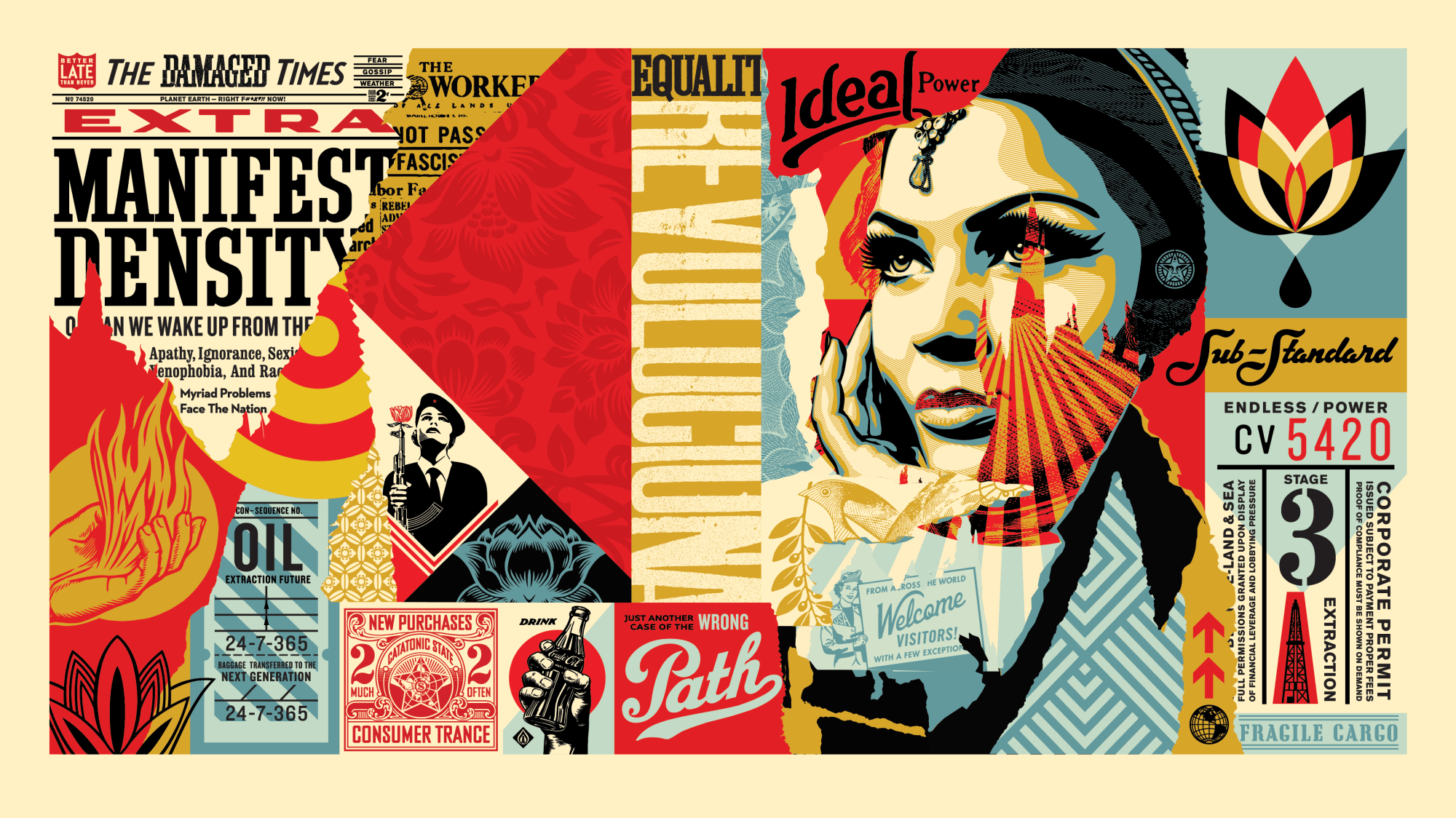 Damaged Wrong Path Mural, by Shepard Fairey, 2018