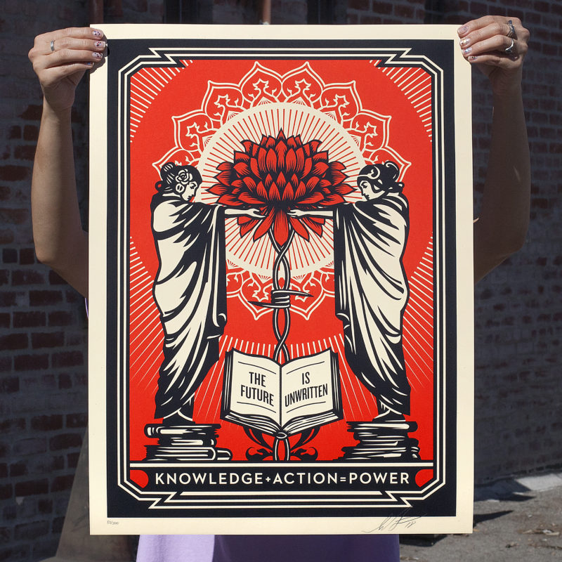 Knowledge + Action, by Shepard Fairey, 2018
