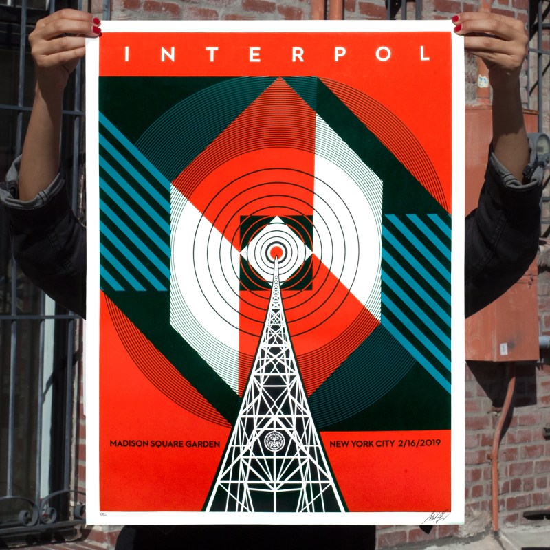 Interpol Nyc Calling, by Shepard Fairey, 2019