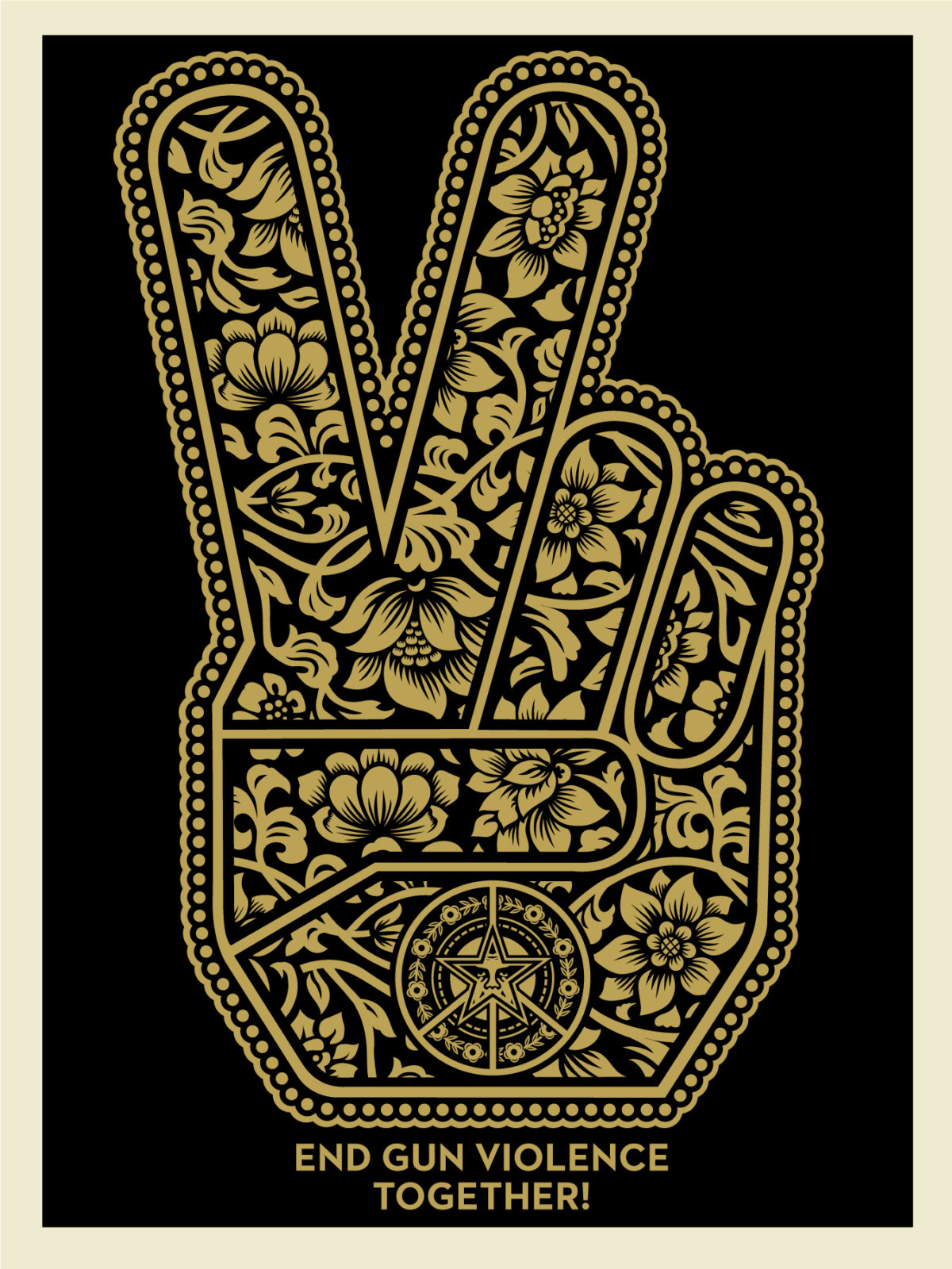 End Gun Violence Together Peace Fingers, by Shepard Fairey, 2019
