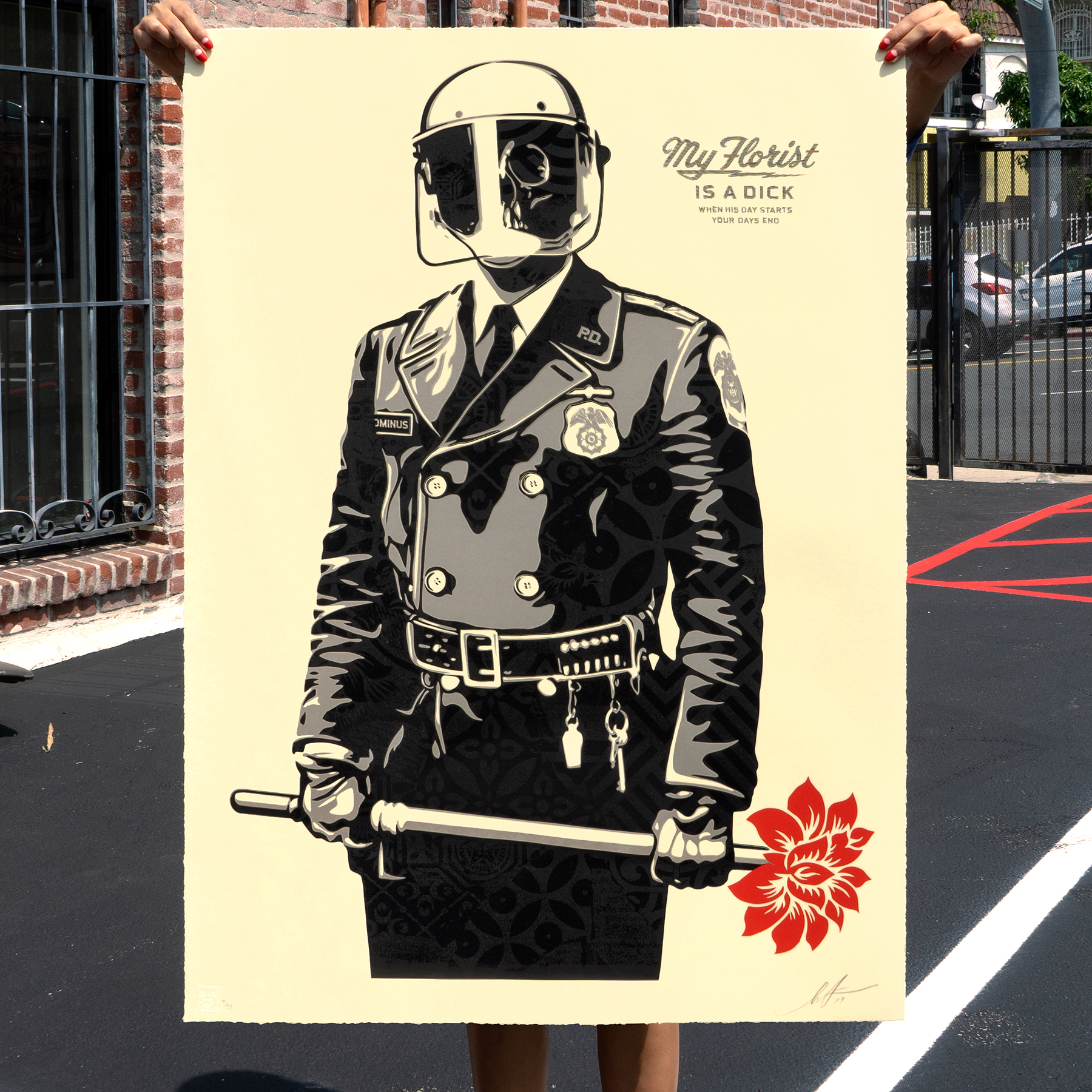My Florist Is A Dick, by Shepard Fairey, 2019