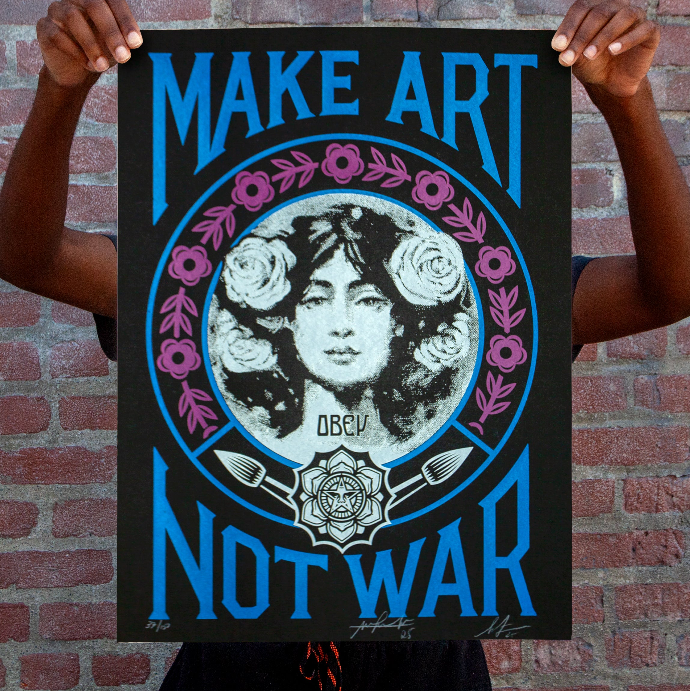 Make Art Not War (Painting) (Black), by Shepard Fairey