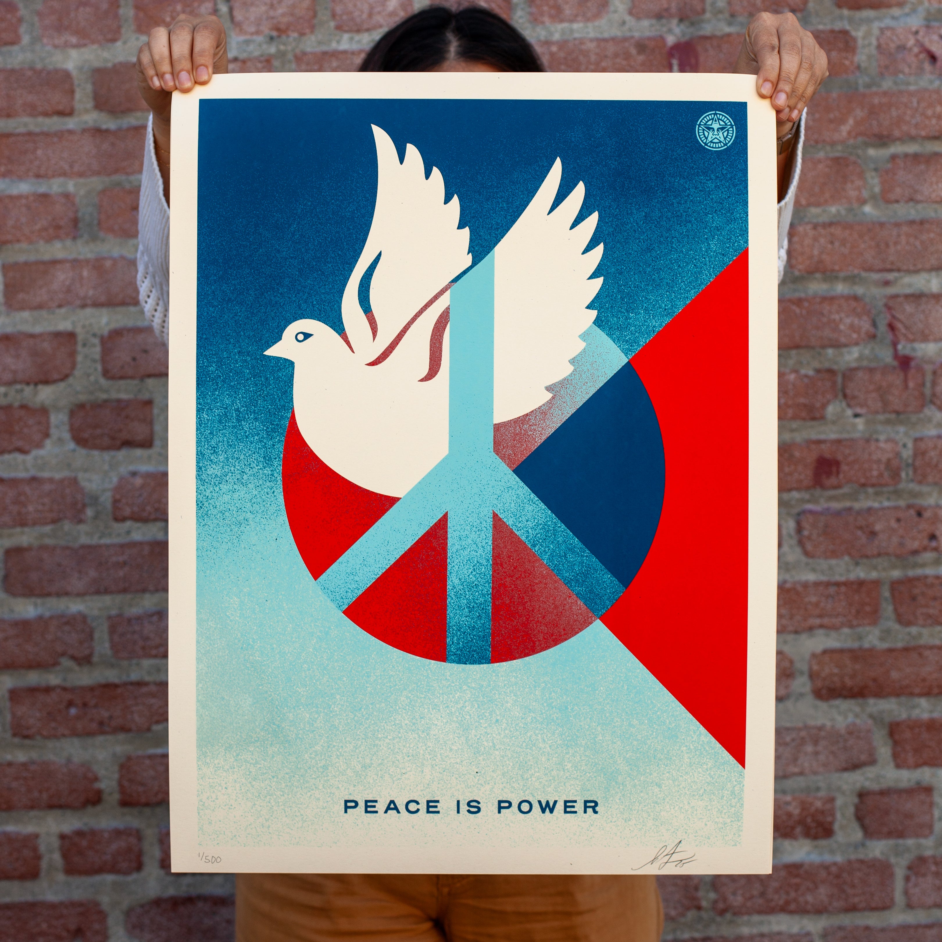 Peace Is Power (Cream Dove), by Shepard Fairey, 2025